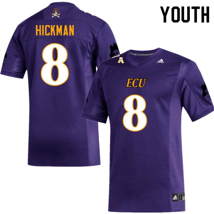 Youth #8 Immanuel Hickman ECU Pirates College Football Jerseys Sale-Purple - Click Image to Close